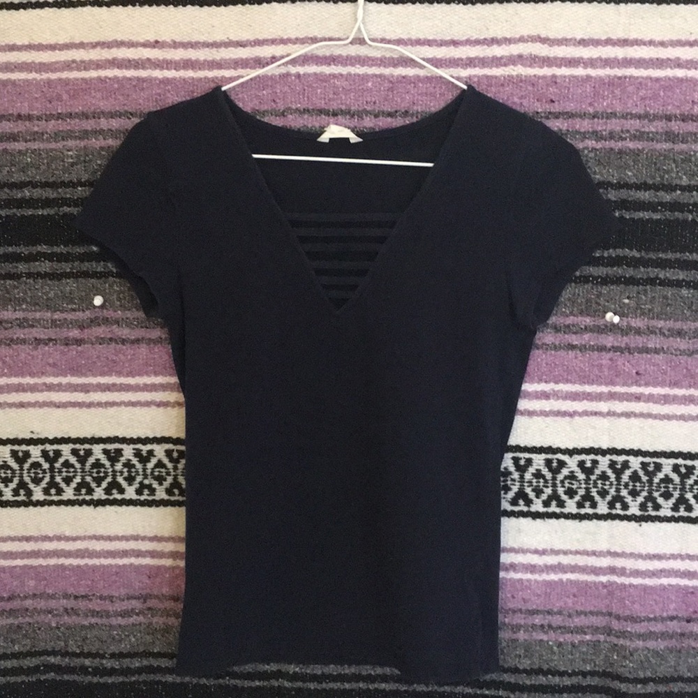 Navy blue short sleeved t-shirt